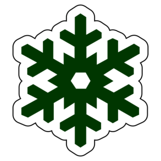 Snow Flake Sticker (Dark Green)